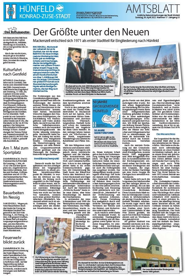 Amtsblatt vom 30. April 2022